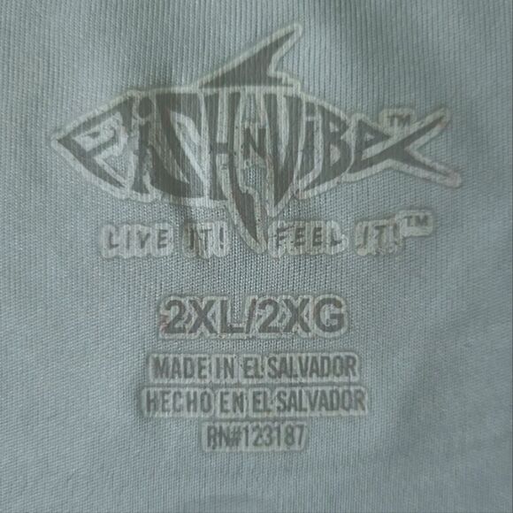 Fish n Vibe Men's Blue Long Sleeve Sun Protection Performance Fishing Tee - Picture 8 of 16